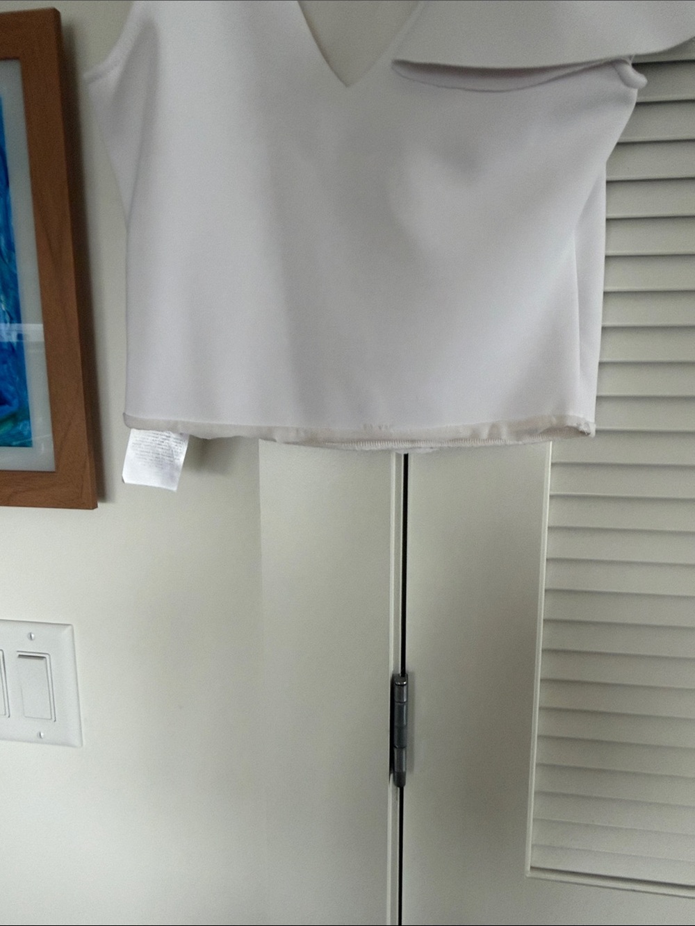 Marciano White One-Shoulder Ruffle Crop Top - Picture 4 of 4